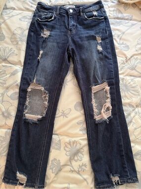 Lovervet Vervet X Moco Boutique Dark Blue Distressed Women's Jeans 5/26